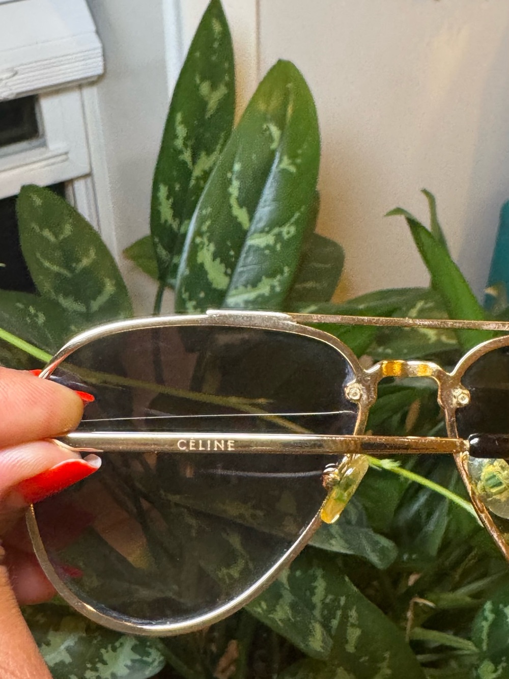 Celine Phoebe Philo Gold Metal Mirror Aviator Sunglasses CL 41392/S